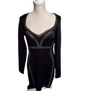 COPY - Say What? XL Black dress with silver
